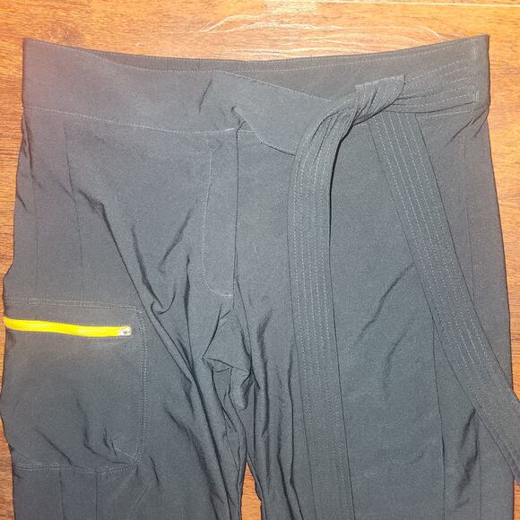 NIKE Y2K Blue and Gold/Orange Tie Belt Zipper Fly Track Pants, RARE, Small - Picture 3 of 7